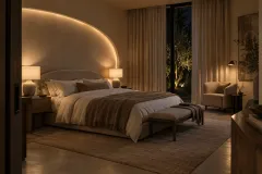 Pencahayaan ambient berlapis dalam interior modern