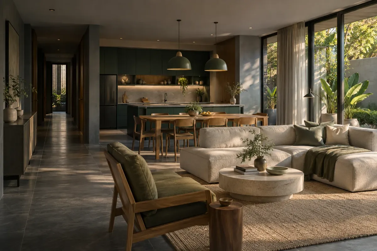 Interior hunian modern dengan furniture yang terkurasi